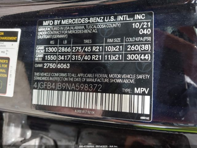 2022 MERCEDES-BENZ GLE 350 4JGFB4JB9NA598372 Photo 8