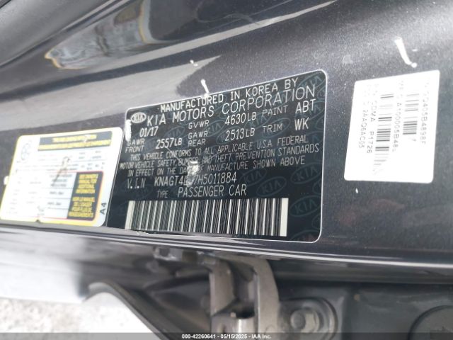 KNAGT4LE7H5011884 KIA OPTIMA HYBRID