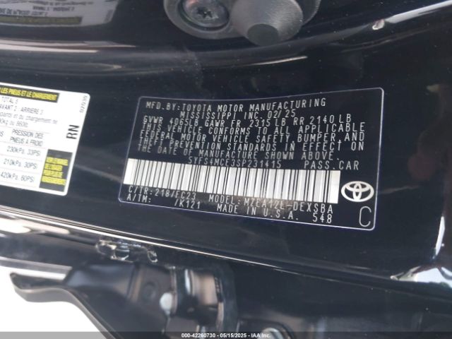 5YFS4MCE3SP231415 Toyota COROLLA SE