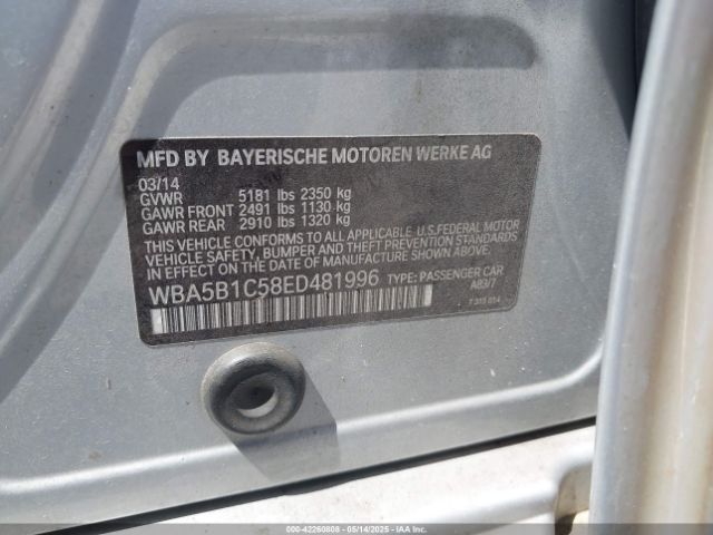 2014 BMW 535I WBA5B1C58ED481996 Photo 8