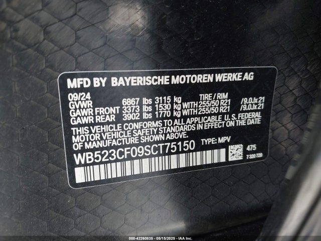 WB523CF09SCT75150 BMW Ix
