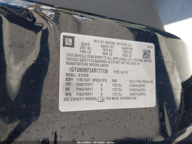 2010 CADILLAC ESCALADE ESV 1GYUKHEF3AR177138 Photo 8