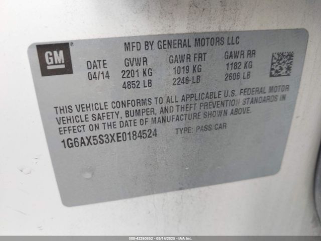 2014 CADILLAC CTS 1G6AX5S3XE0184524 Photo 8