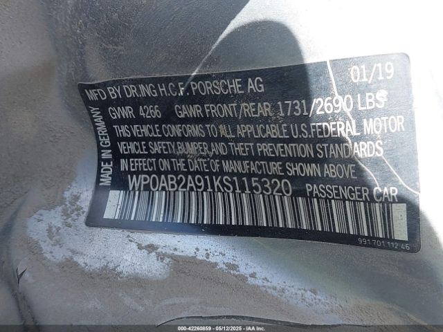2019 PORSCHE 911 WP0AB2A91KS115320 Photo 8