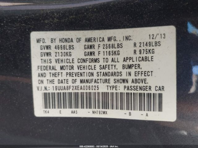 2014 ACURA TL 19UUA8F2XEA006025 Photo 8