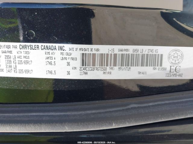 2C4RC1CG9FR672568 Chrysler Town & Country Touring-l