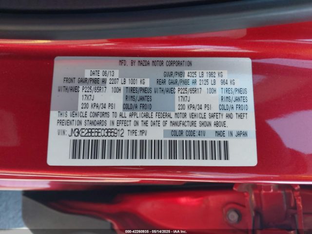JM3KE2BE6E0365912 Mazda CX-5 SPORT