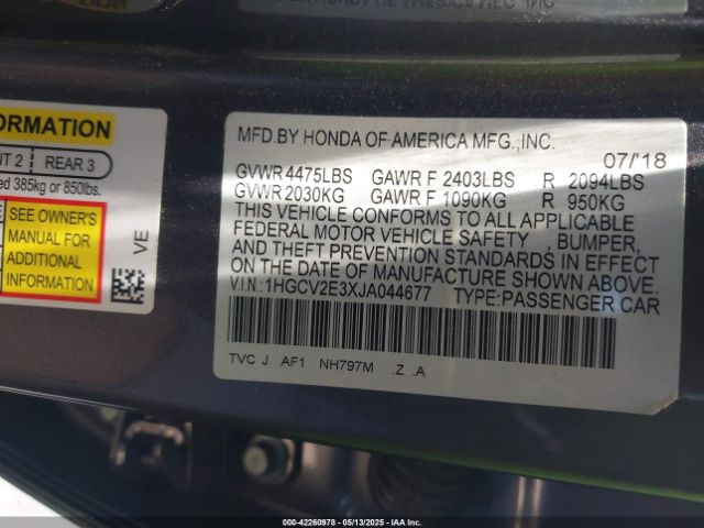 1HGCV2E3XJA044677 Honda Accord Sport 2.0t