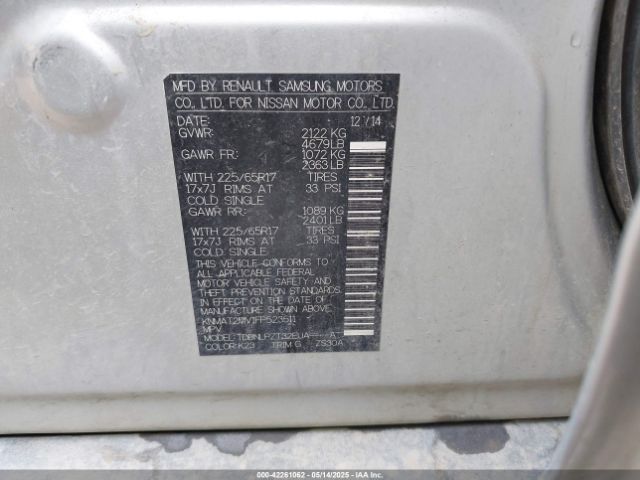 KNMAT2MV1FP523511 Nissan ROGUE S