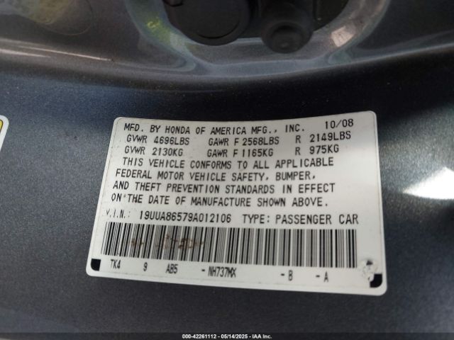 2009 ACURA TL 19UUA86579A012106 Photo 8