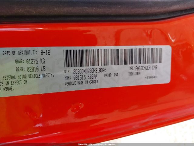 2C3CDXBG3GH318905 Dodge Charger Se
