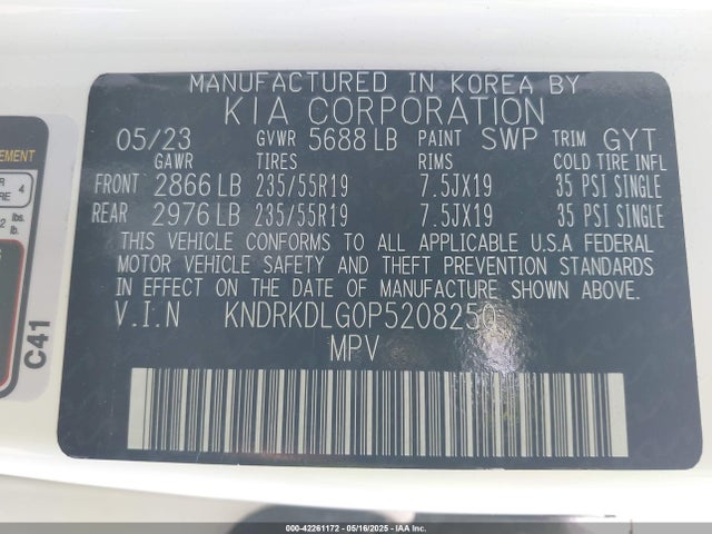 KNDRKDLG0P5208250 KIA t-gdi gamma-ii