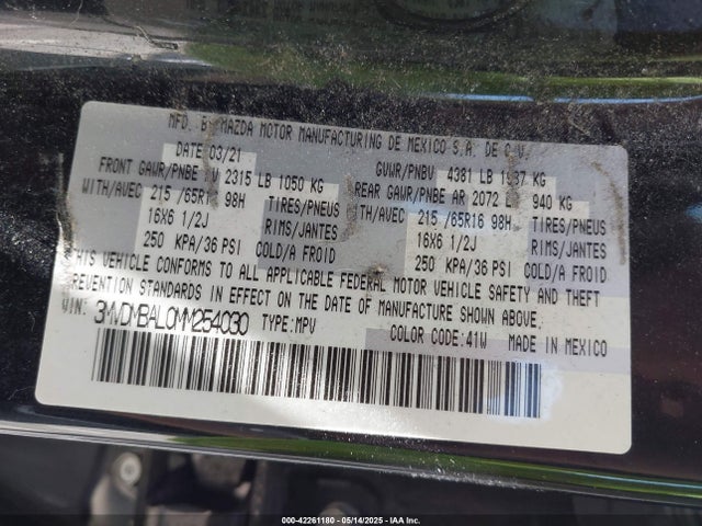 3MVDMBAL0MM254030 Mazda py