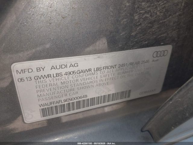 WAUFFAFL9EN000649 Audi A4 2.0t Premium