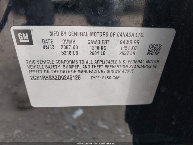 2013 CADILLAC XTS 2G61R5S32D9246125 Photo 8