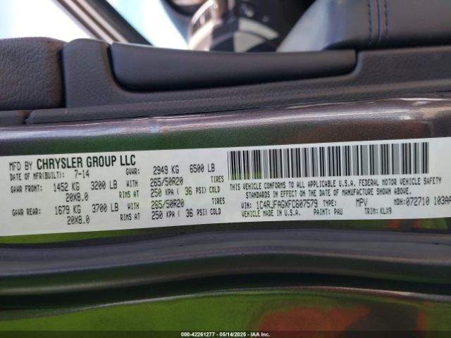 1C4RJFAGXFC607579 Jeep Grand Cherokee Altitude