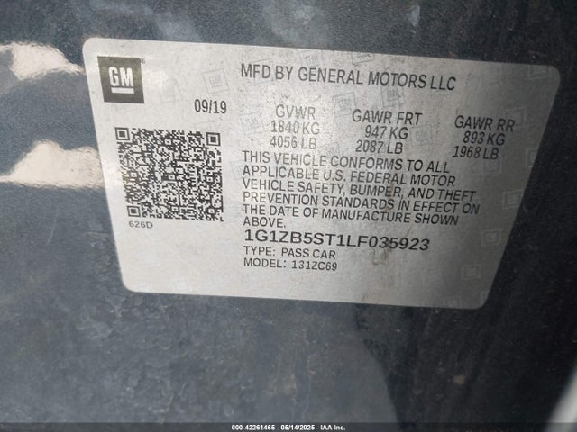 Chevrolet lfv - direct injection, variable valve timing, gen 1 2020 1G1ZB5ST1LF035923 Image 9