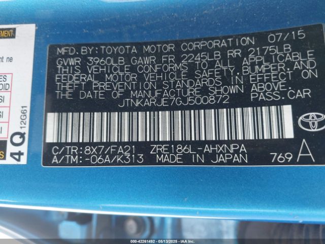 JTNKARJE7GJ500872 Scion IM