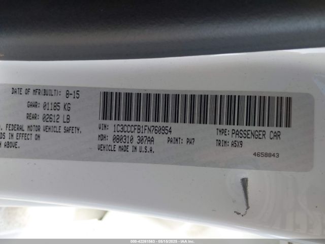 2015 CHRYSLER 200 1C3CCCFB1FN760954 Photo 8