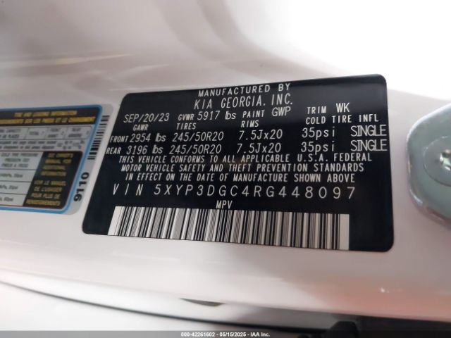 5XYP3DGC4RG448097 KIA gdi lambda-ii