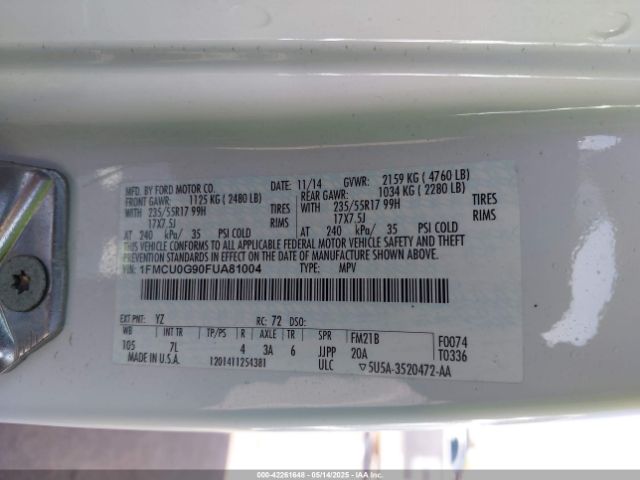 1FMTU0G90FUA81004 Ford Escape