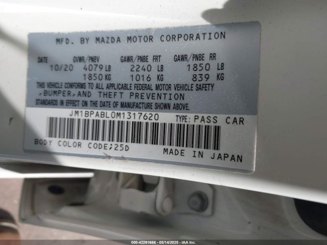 2021 MAZDA MAZDA3 JM1BPABL0M1317620 Photo 8