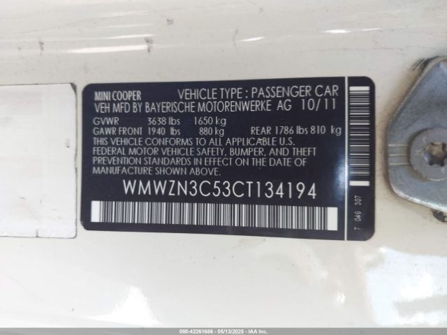 2012 MINI COOPER WMWZN3C53CT134194 Photo 8