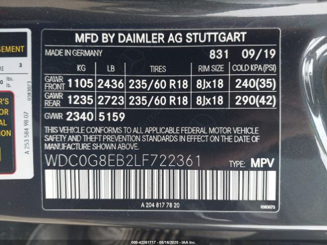 WDC0G8EB2LF722361 Mercedes-Benz m264