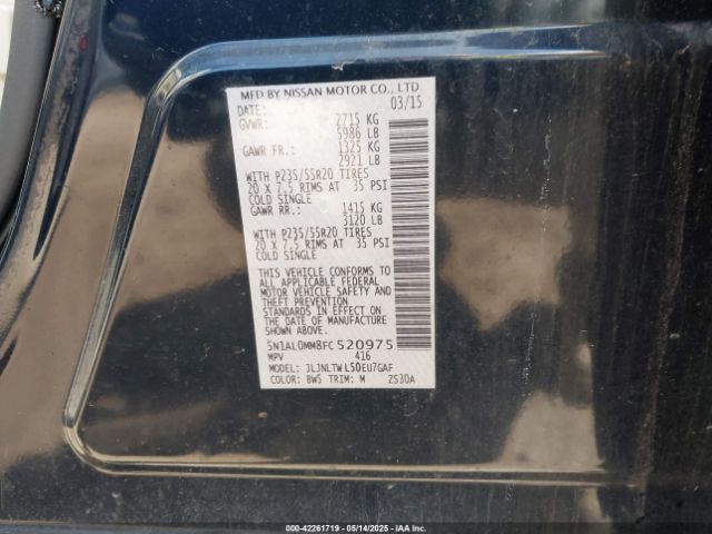 2015 INFINITI QX60 5N1AL0MM8FC520975 Photo 8