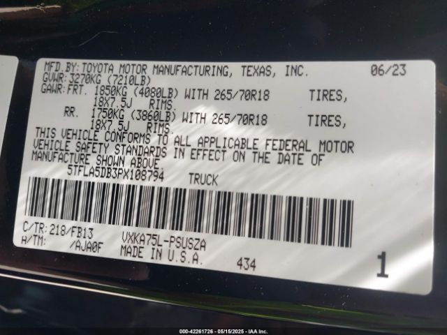 2023 TOYOTA TUNDRA 5TFLA5DB3PX108794 Photo 8