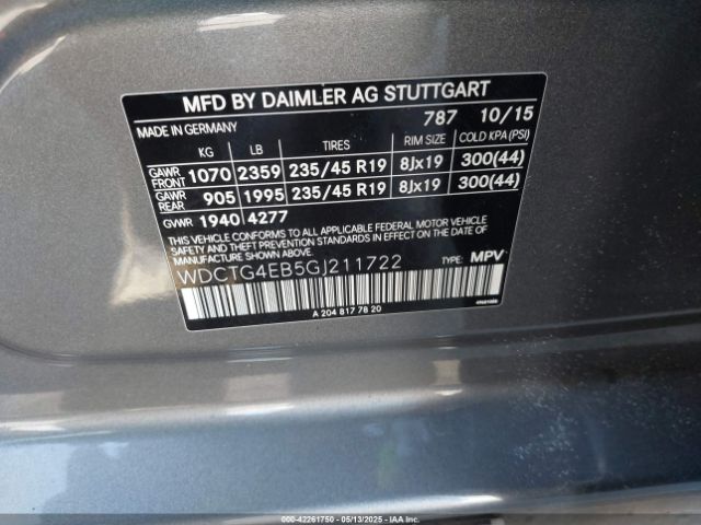 2016 MERCEDES-BENZ GLA 250 WDCTG4EB5GJ211722 Photo 8