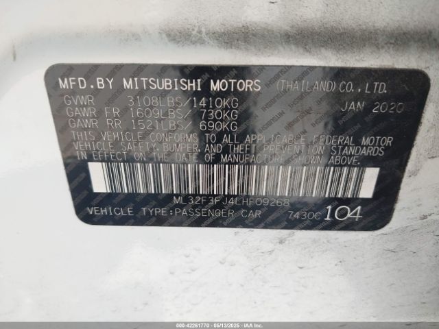 2020 MITSUBISHI MIRAGE G4 ML32F3FJ4LHF09268 Photo 8