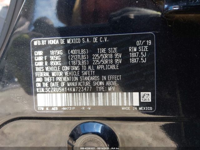 2019 HONDA HR-V 3CZRU5H14KM723477 Photo 8