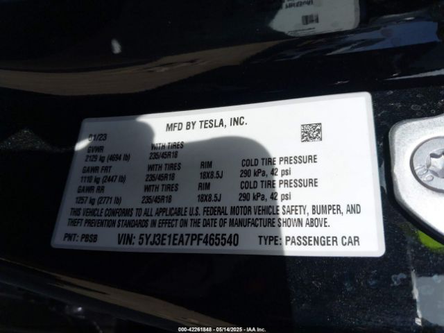 2023 TESLA MODEL 3 5YJ3E1EA7PF465540 Photo 8