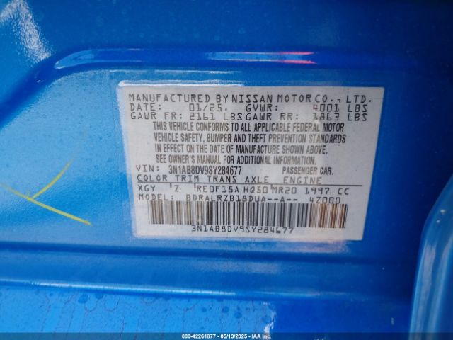 3N1AB8DV9SY284677 Nissan SENTRA SR