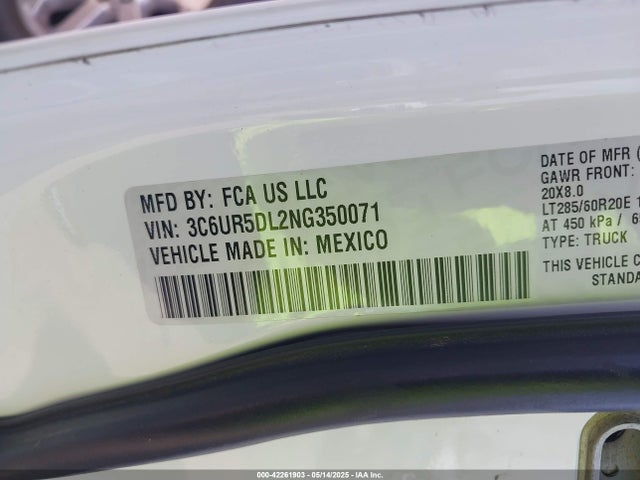 3C6UR5DL2NG350071 RAM 2500