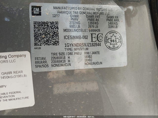 2018 CADILLAC XT5 1GYKNDRS9JZ182844 Photo 8