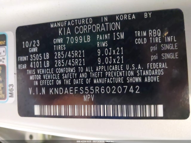KNDAEFS55R6020742 KIA ev9