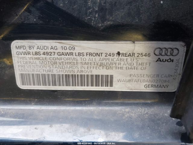 2010 AUDI A4 WAUBFAFL0AN027084 Photo 8