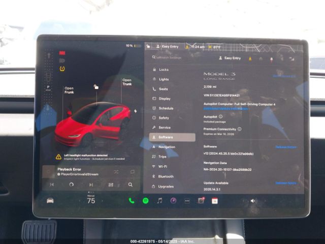 5YJ3E1EA9SF914421 Tesla 2025
