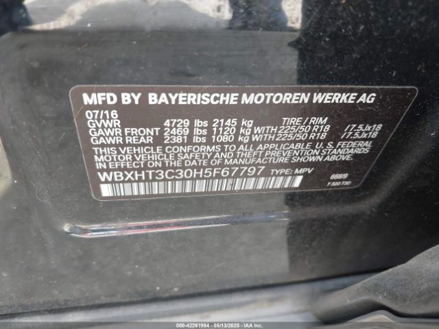 WBXHT3C30H5F67797 BMW X1