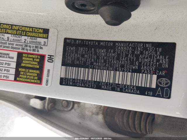 Toyota COROLLA SE 2019 2T1BURHE9KC197924 Image 9