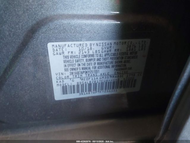 3N1AB7AP9KY251551 Nissan Sentra