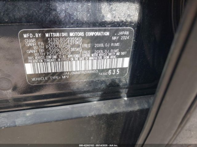 JA4J3VA81RZ068453 Mitsubishi Outlander Se 2.5 2wd/se Black Edition S-awc/se Black Edition W/pano Roof S-awc