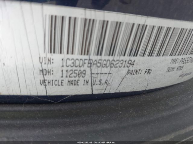 1C3CDFBA5GD623194 Dodge DART SXT