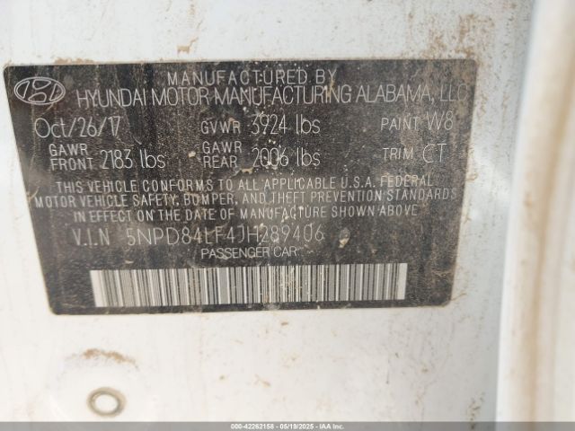 2018 HYUNDAI ELANTRA 5NPD84LF4JH289406 Photo 8