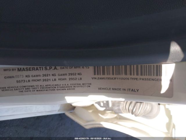 ZAM57XSA3F1159206 Maserati Ghibli