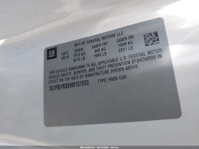 2017 CHEVROLET CAMARO 1G1FB1RSXH0131553 Photo 8