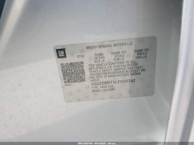 1G1ZD5ST1LF010742 Chevrolet Malibu Fwd Lt