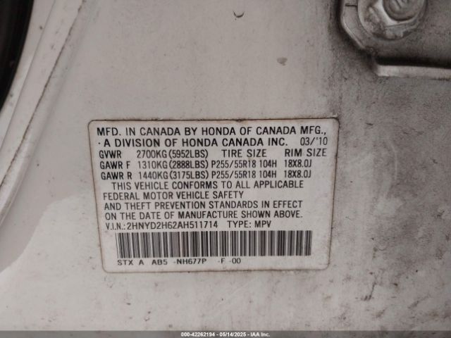 2010 ACURA MDX 2HNYD2H62AH511714 Photo 8